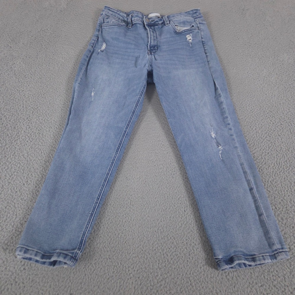 Vervet Jeans Women 31 Blue Light Ripped Ultra High Rise Straight Afternoon Leg